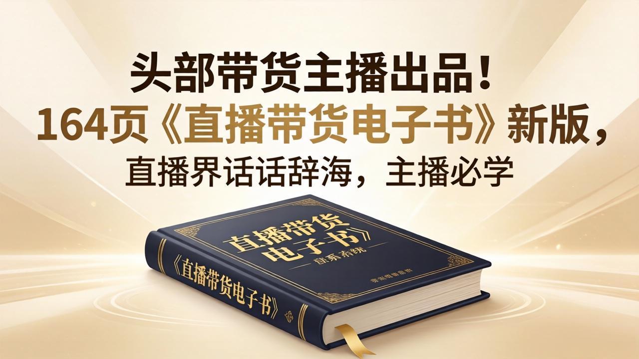 头部带货主播出品！164页《直播带货电子书》新版，直播界话术辞海，主播必学-吸亿欧创业网