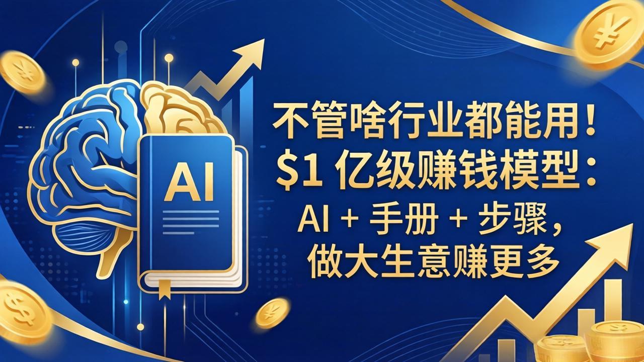 不管啥行业都能用！$1 亿级赚钱模型：AI + 手册 + 步骤，做大生意赚更多-吸亿欧创业网
