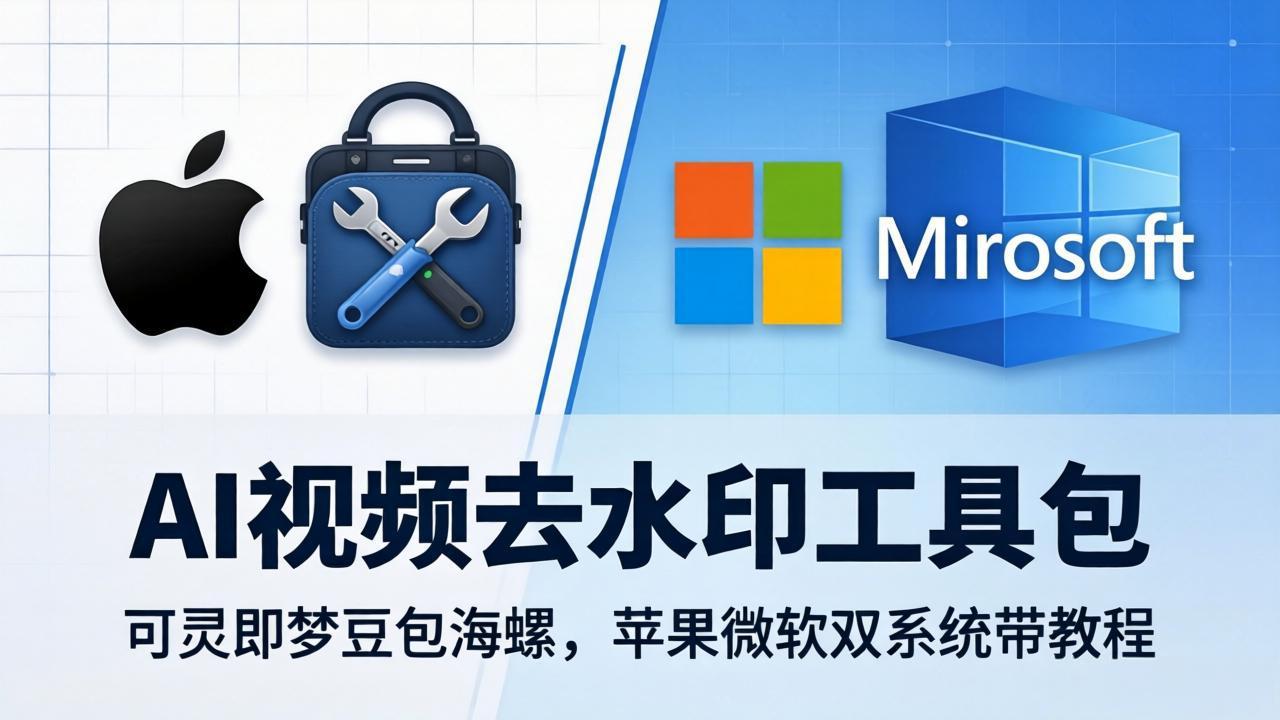 AI视频去水印工具包：可灵即梦豆包海螺，苹果微软双系统带教程-吸亿欧创业网