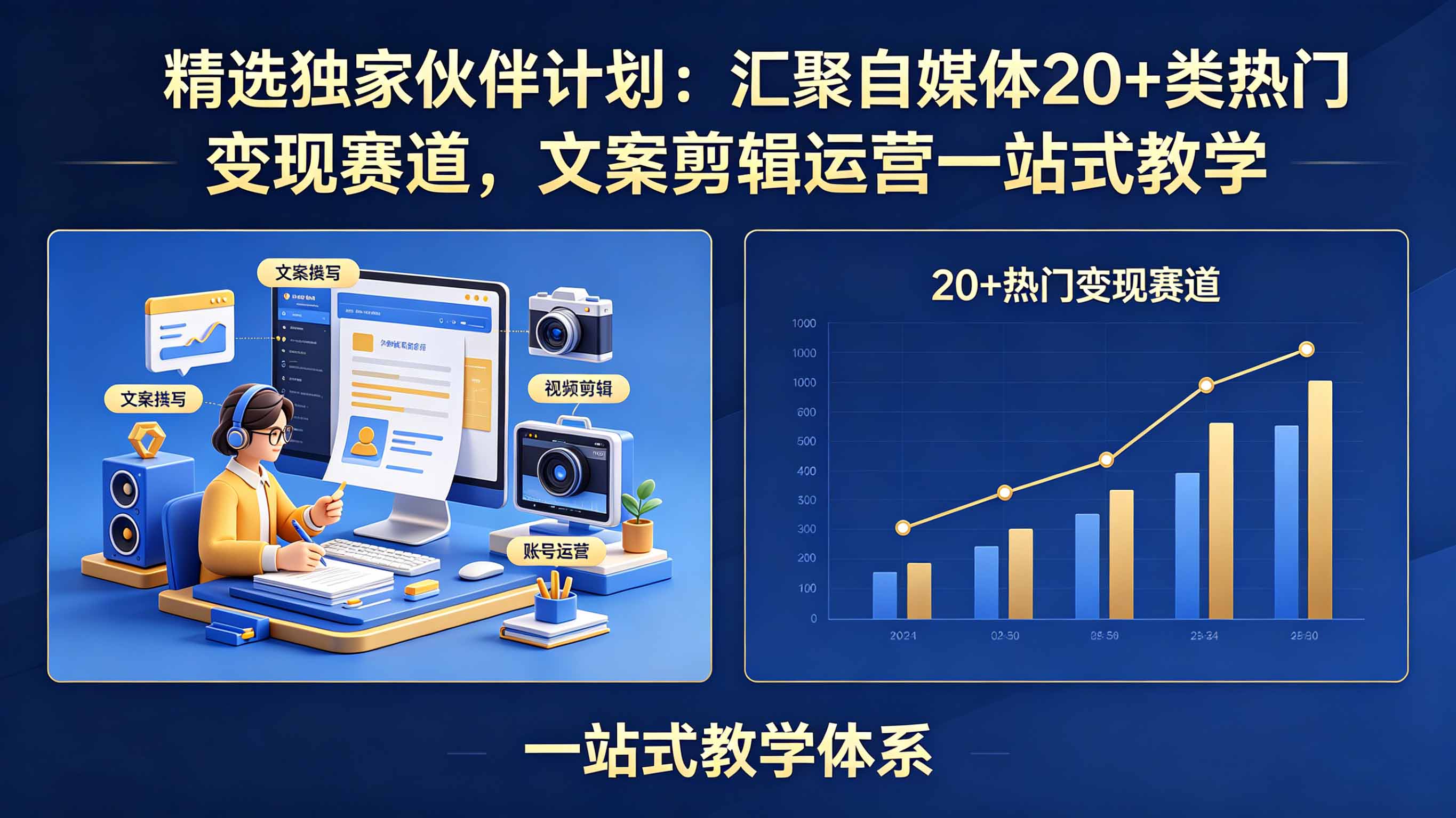 精选独家伙伴计划:汇聚自媒体20+类热门变现赛道,文案剪辑运营一站式教学插图 精选独家伙伴计划:汇聚自媒体20+类热门变现赛道,文案剪辑运营一站式教学