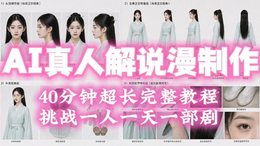 2026AI真人解说漫剧制作40分钟超长完整教程:自动批量化制作,挑战一人一天一部剧!