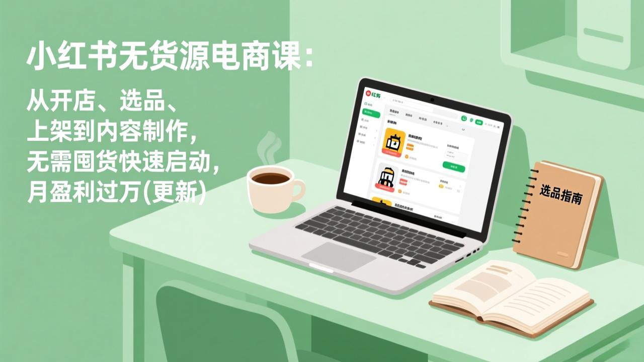 小红书无货源电商课(7月更新):从开店、选品、上架到内容制作,无需囤货快速启动,月盈利过万