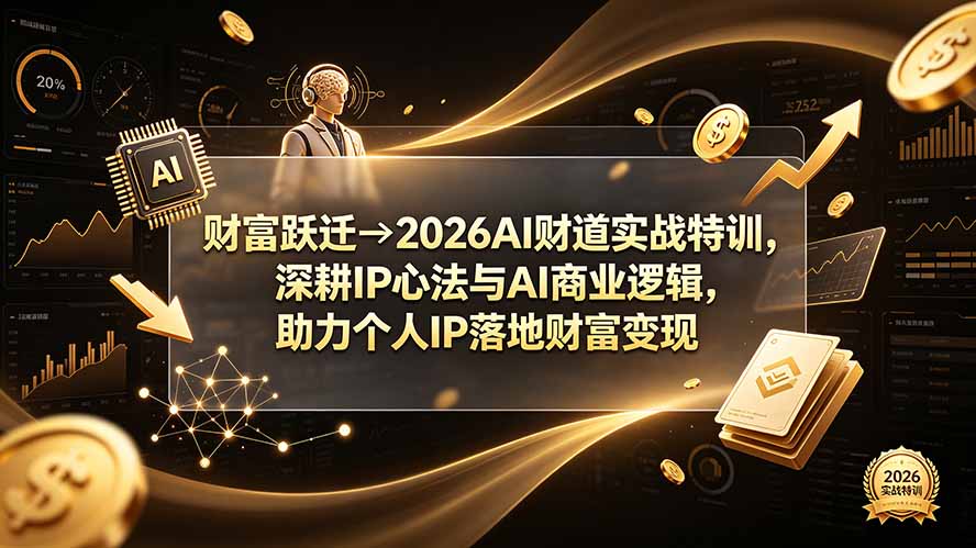 财富跃迁→2026AI财道实战特训,深耕IP心法与AI商业逻辑,助力个人IP落地财富变现