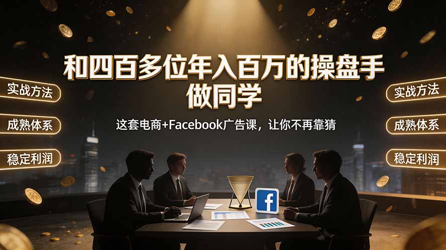 和四百多位年入百万的操盘手做同学——这套电商+Facebook广告课,让你不再靠猜【原创双语字幕】